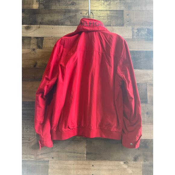 Tommy Hilfiger Men’s Red Jacket with Collapsible Hood – Size Medium - Picture 9 of 10